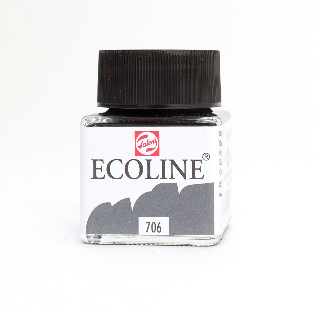 Ecoline, Liquid, Watercolor, 30ml, Jar, Deep Grey